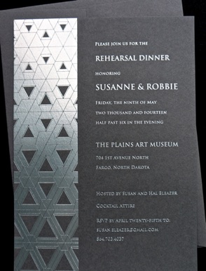
Rehearsal Dinner with 
Architectural Detail, Foil stamped
