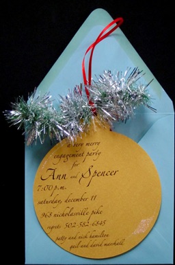 
Christmas Ornament 
Engagement Party Invitation