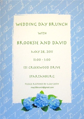 
Wedding Day Brunch 
with names in border
