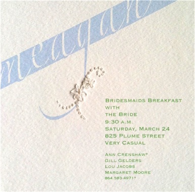 
Bridal Breakfast
with hand embroidery detail