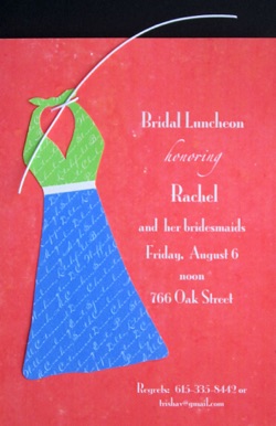 
Bridesmaid's Dress Invitation 
to Bridesmaids Luncheon
