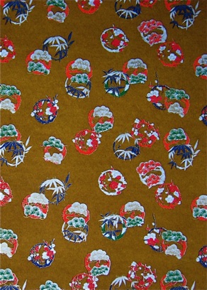 
Kimono Pattern
red, navy, green, white on brown