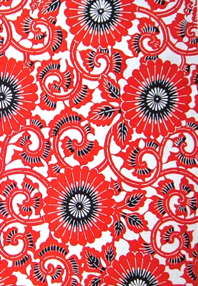 
Chrysanthemum Arabesque
red and black on white