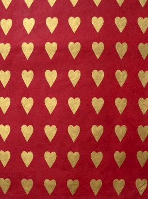 
Gold Hearts on red